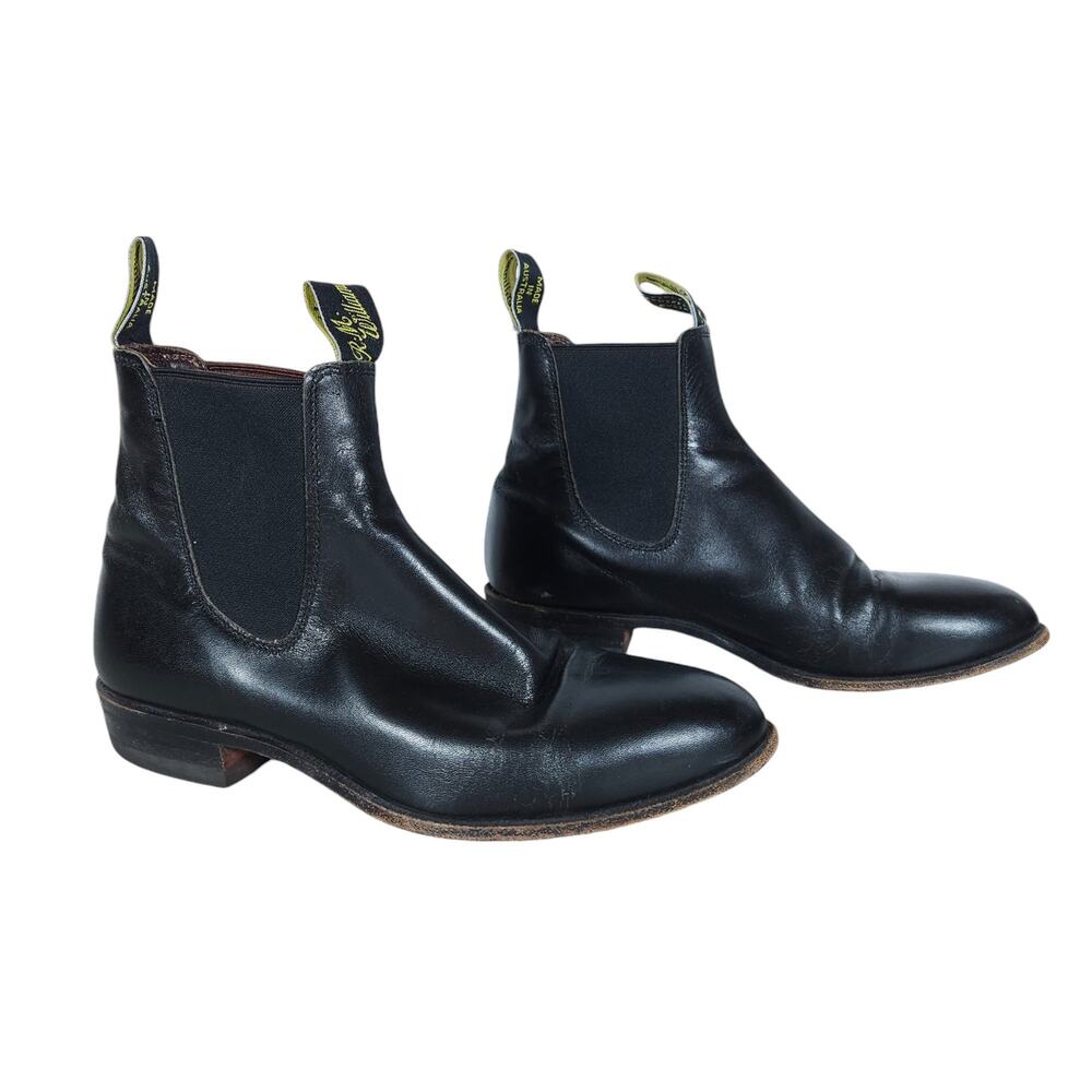 R.M. Williams Gardener Chelsea Boots 4 G Black Leather Western Classic Heritage